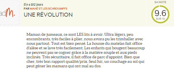 Avis sur le lit parapluie Babybjorn light