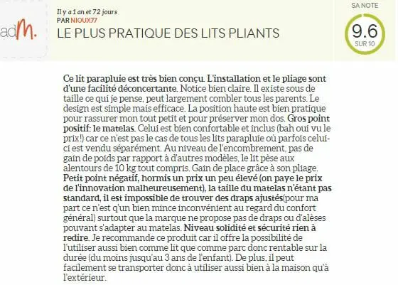 Témoignage lit Sena de Nuna
