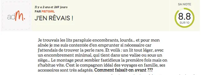 Avis de maman lit parapluie phil and teds